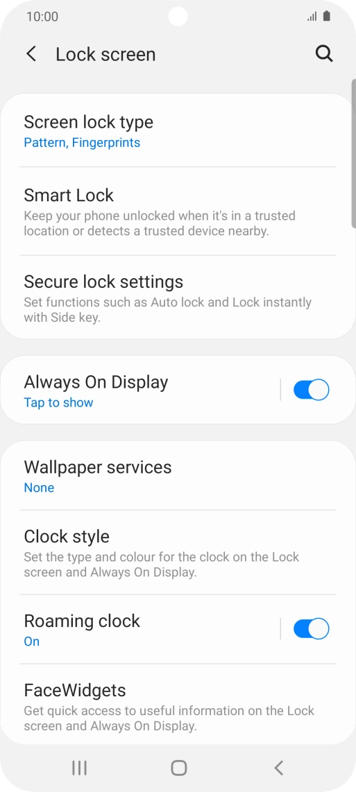 Press Screen lock type and key in the additional phone lock code you created earlier.