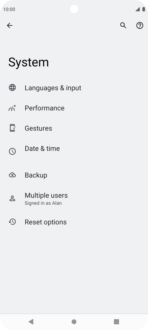 Press Reset options.