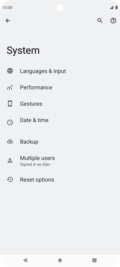 Press Reset options.