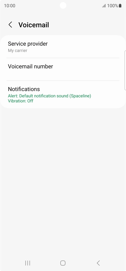 Press Voicemail number.