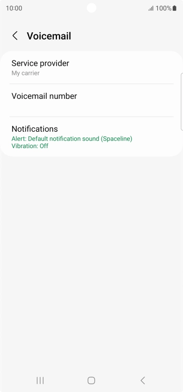 Press Voicemail number.