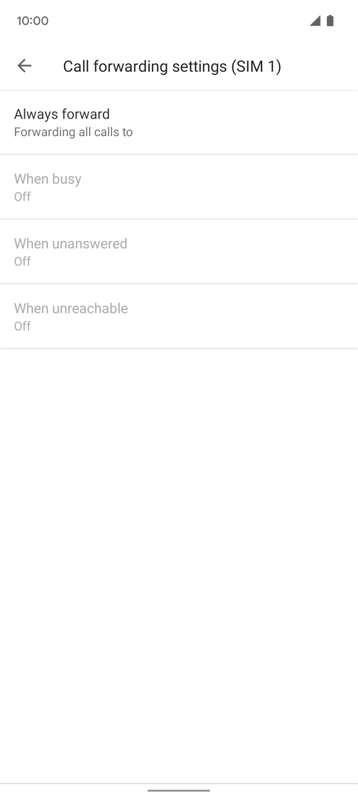 Press the required divert type.