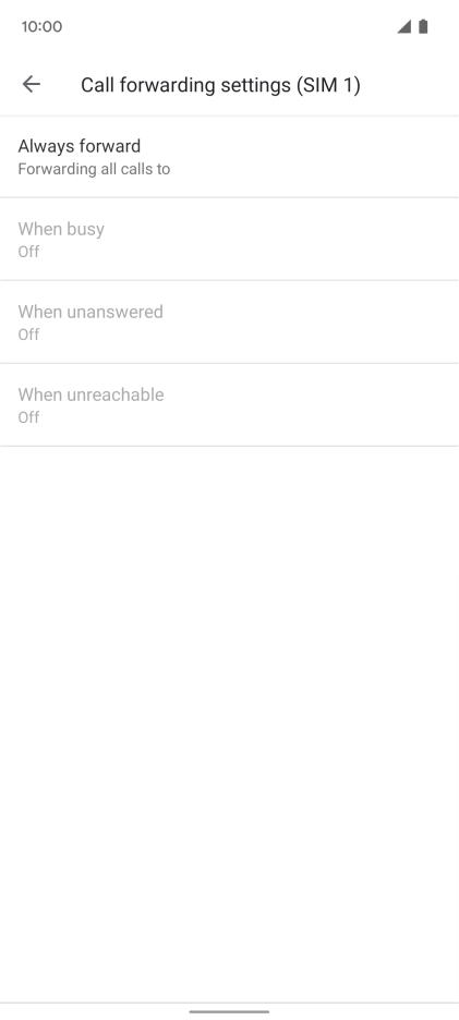 Press the required divert type.