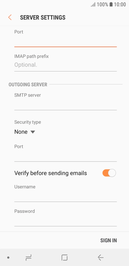 Press the field below 