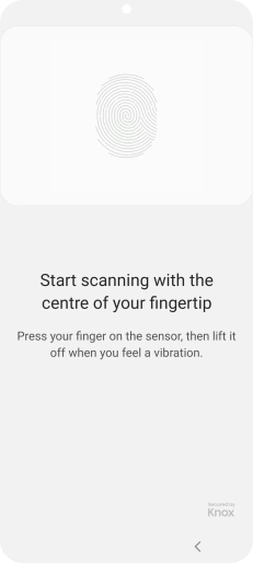 Follow the instructions on the screen to create the phone lock code using your fingerprint.