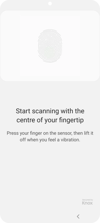 Follow the instructions on the screen to create the phone lock code using your fingerprint.
