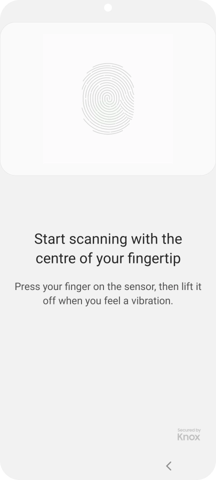 Follow the instructions on the screen to create the phone lock code using your fingerprint.