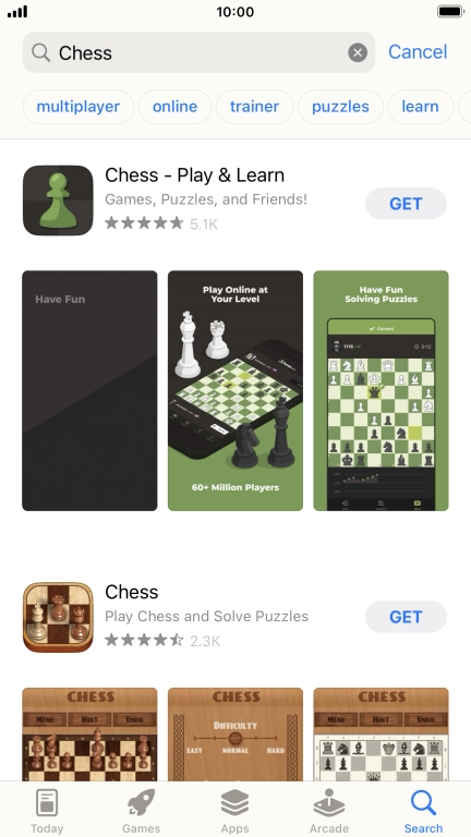 Press the required app.