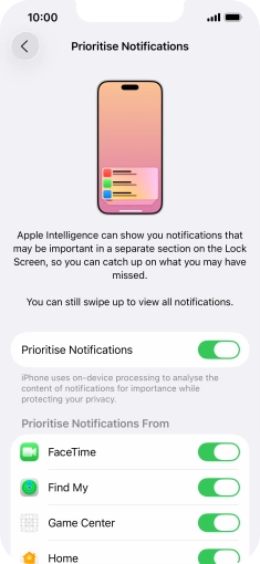 Press the indicator next to 