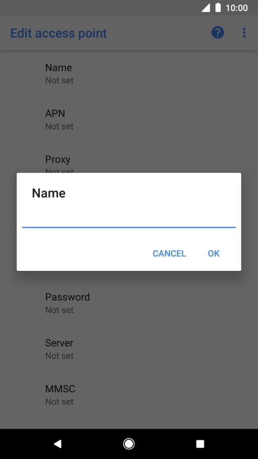 Key in EE Internet and press OK.