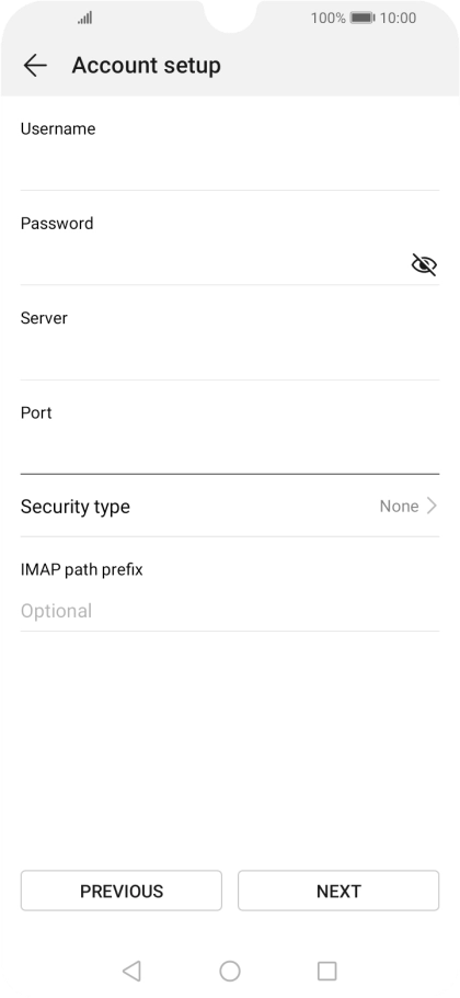 Press Security type.