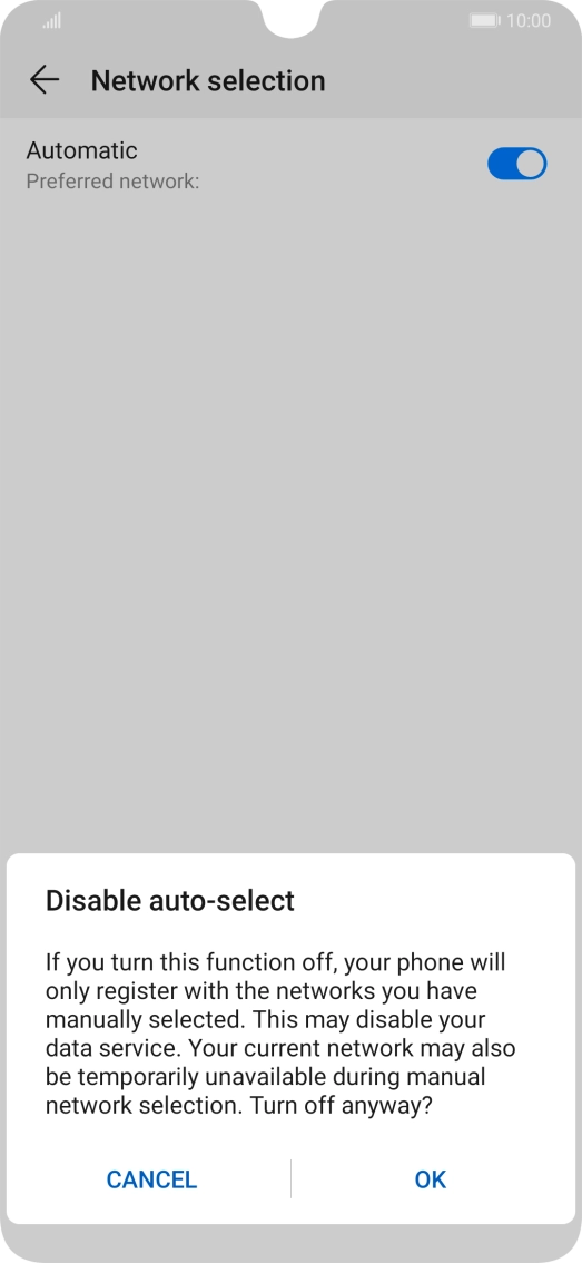 Press OK and your phone will search for networks.