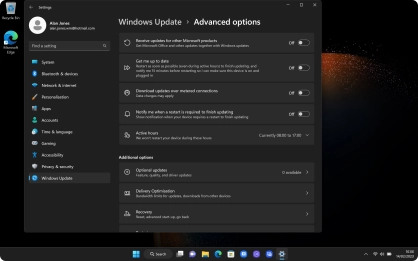 Click Optional updates. If a new update is available, it's displayed. Follow the instructions on the screen to update the laptop drivers.
