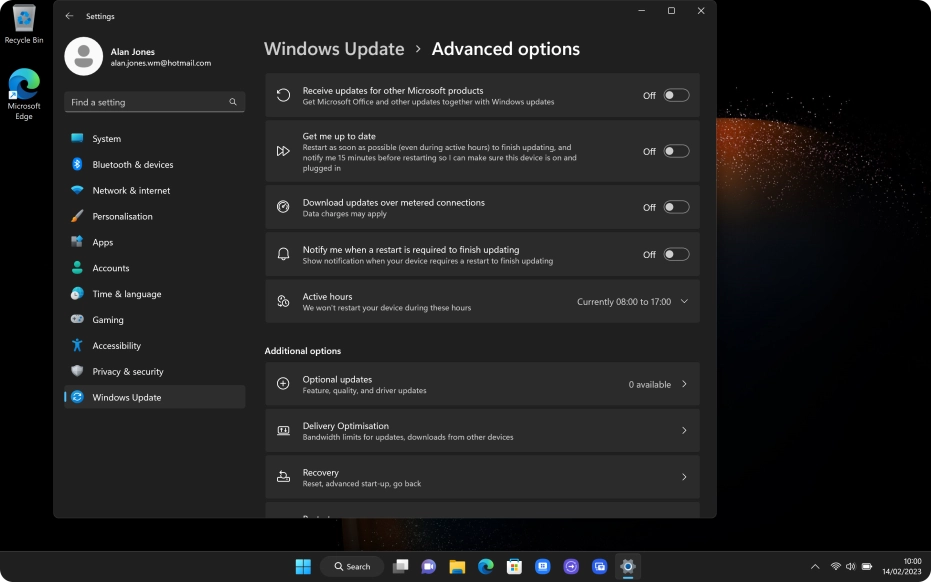 Click Optional updates. If a new update is available, it's displayed. Follow the instructions on the screen to update the laptop drivers.