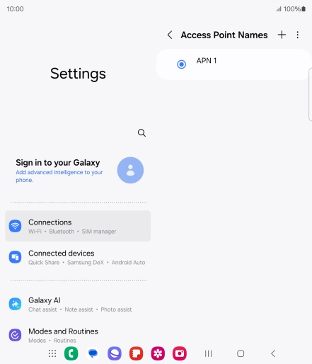 Press the new data connection icon.
