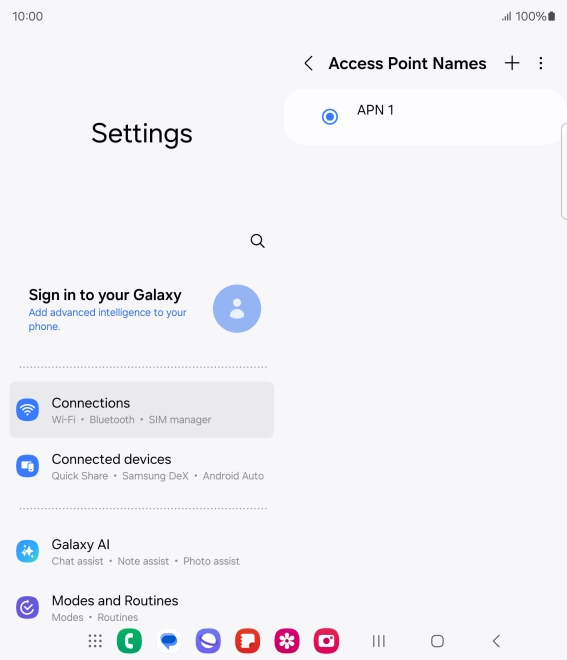 Press the new data connection icon.