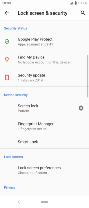 Press Screen lock and key in the current phone lock code.