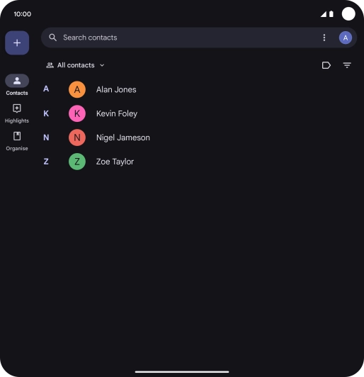 Press the new contact icon.