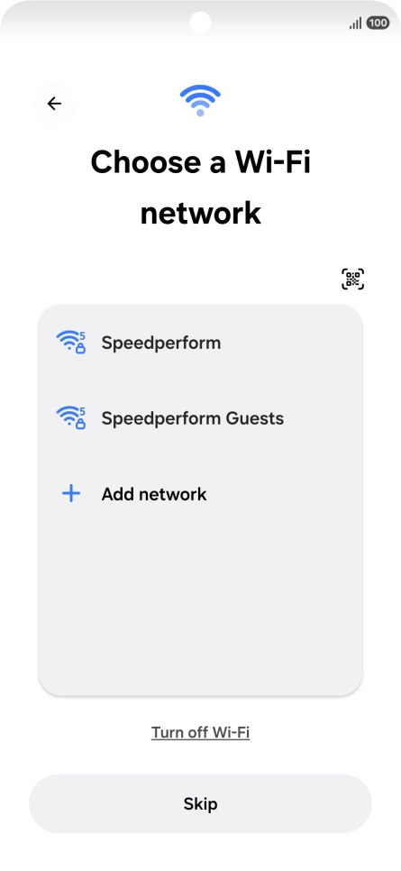 Press the required Wi-Fi network.