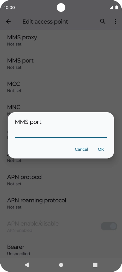 Key in 8080 and press OK.