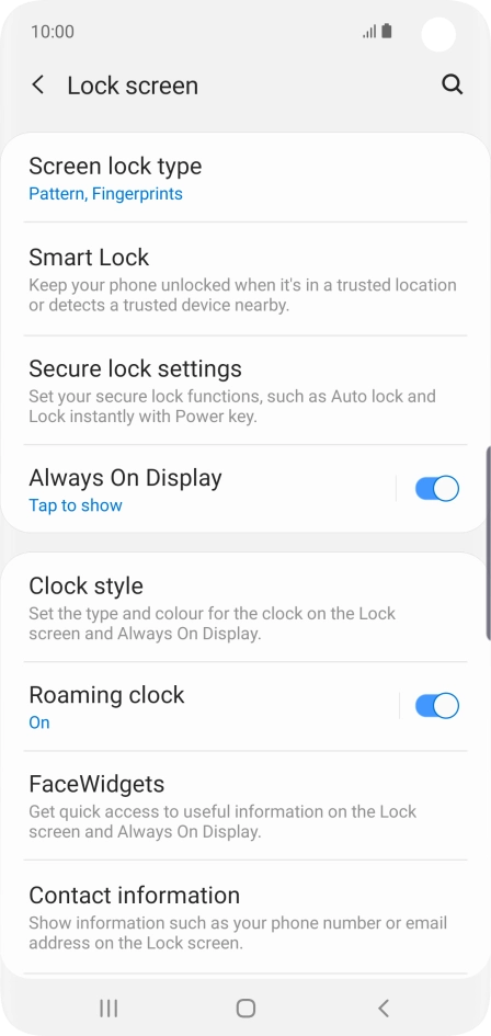 Press Screen lock type and key in the current phone lock code.