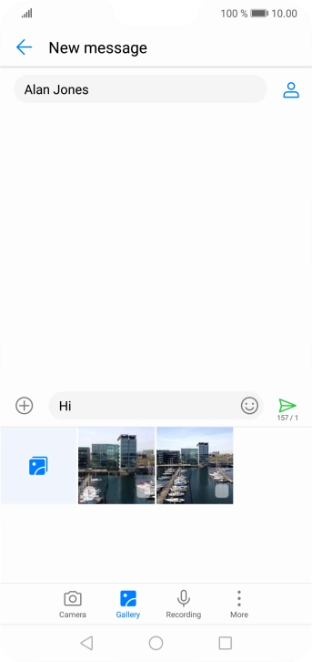 Press the gallery icon and go to the required folder.