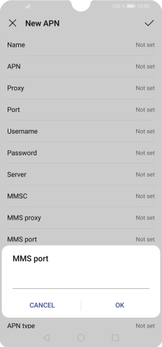 Key in 8080 and press OK.