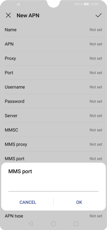Key in 8080 and press OK.