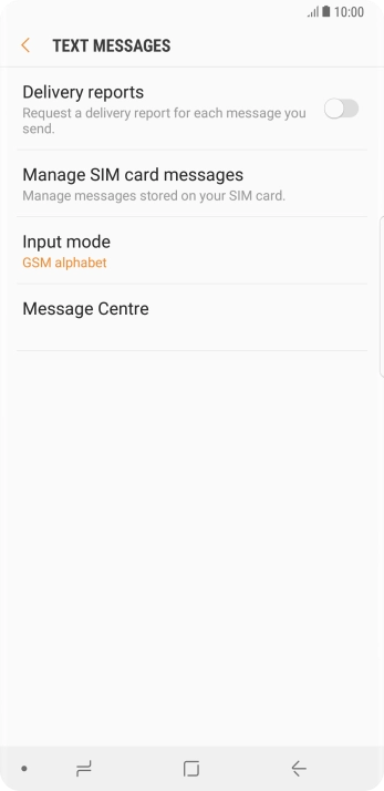 Press Message Centre.