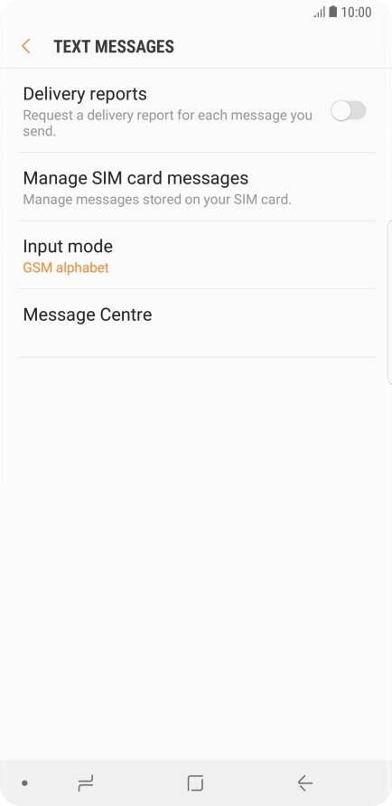 Press Message Centre.