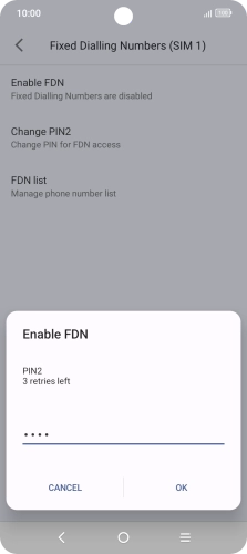 Key in your PIN2 and press OK. The default PIN2 is 0000.