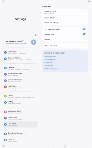 Press Screen lock type and key in the current lock code.