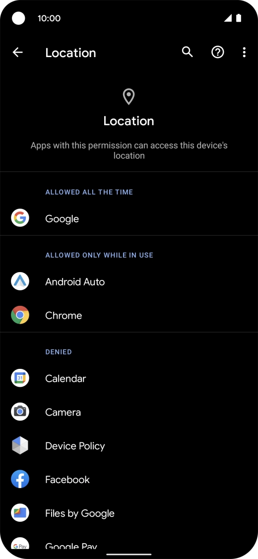 Press the required app.