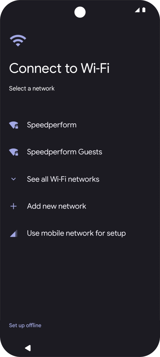 Press the required Wi-Fi network.