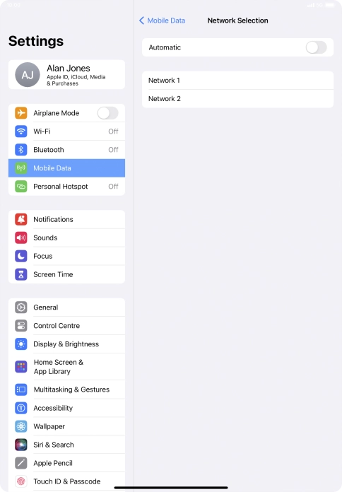 If you turn off the function, press the required network.