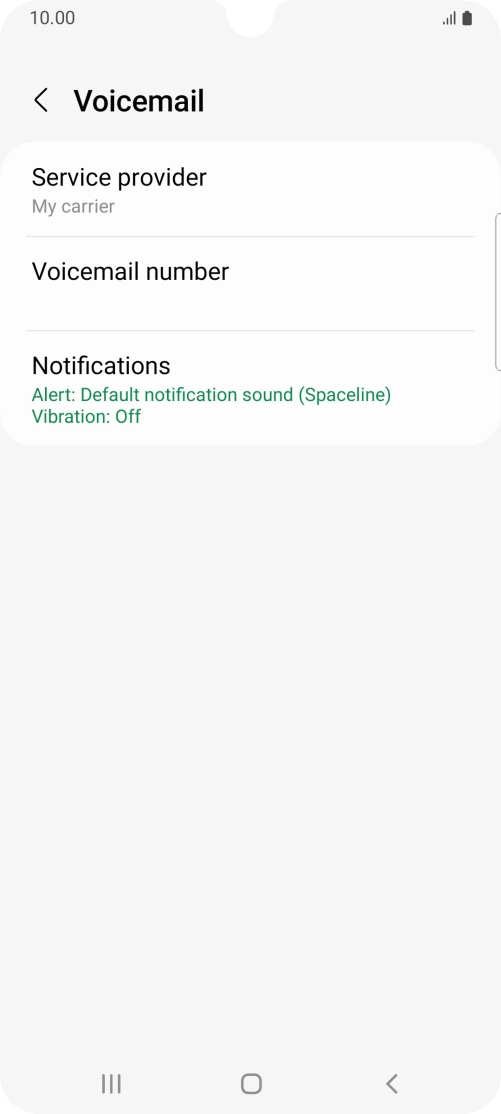Press Voicemail number.