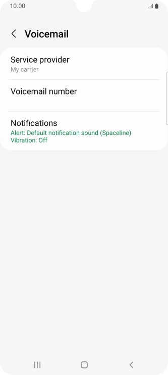 Press Voicemail number.