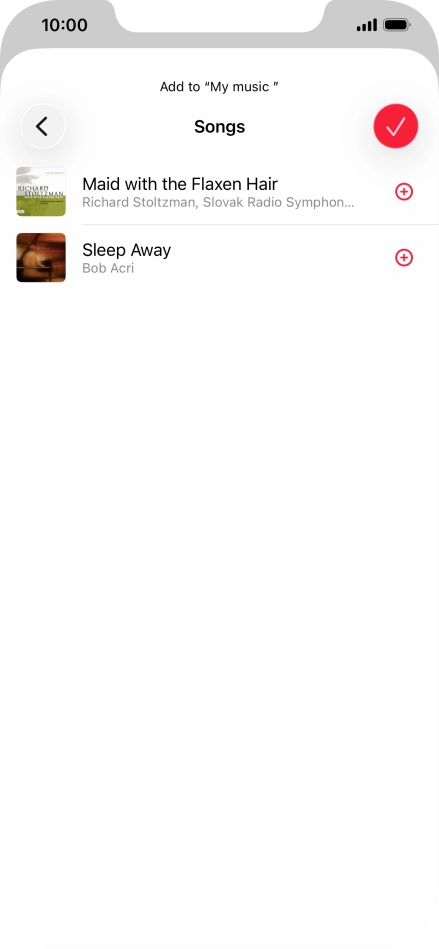 Go to the required category and press the add icon next to the required audio file.