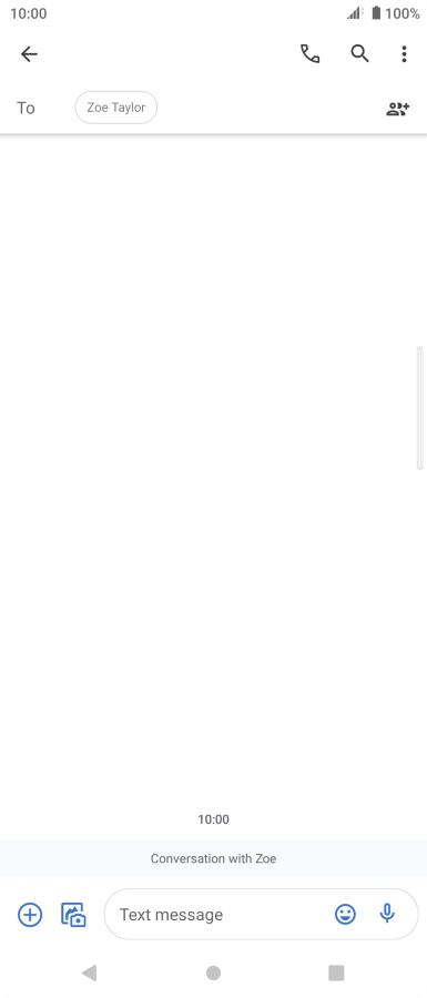 Press the text input field and write the text for your SMS.