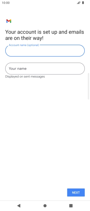 Press Your name and key in the required sender name.