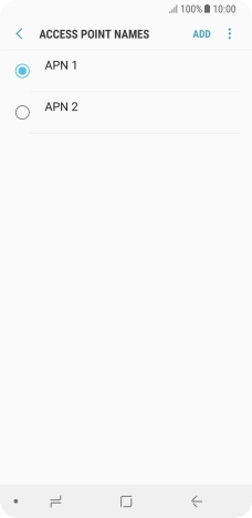Press the field next to the data connection to activate it.