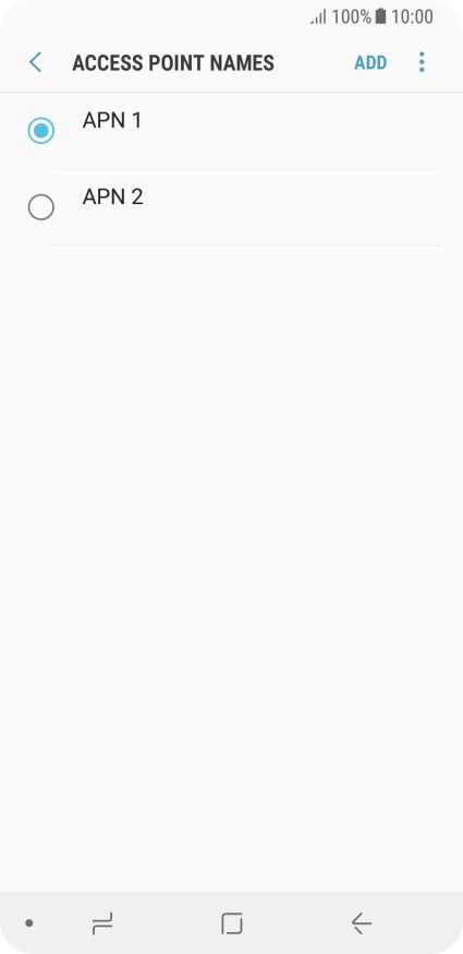 Press the field next to the data connection to activate it.