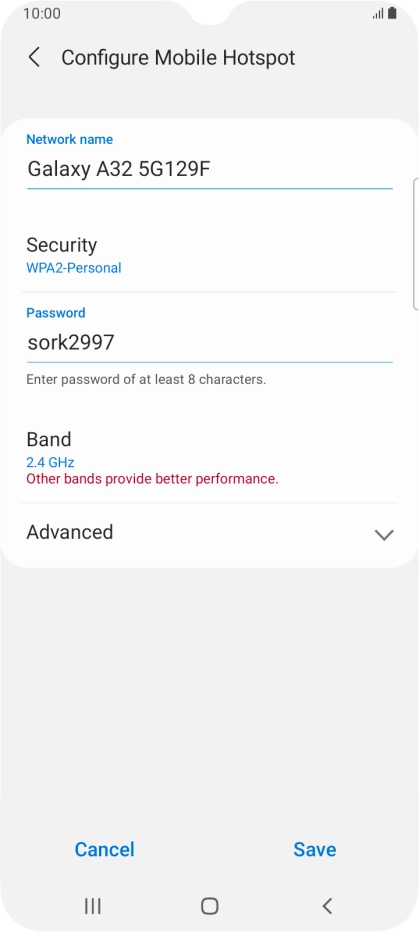 Press the field below 