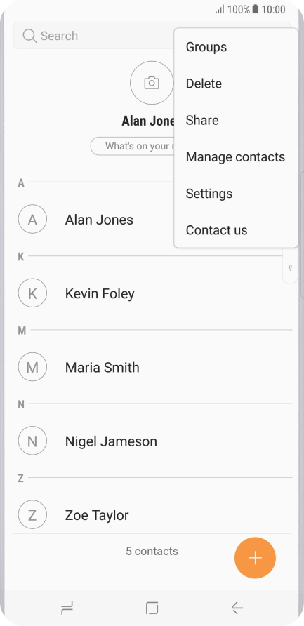 Press Manage contacts.