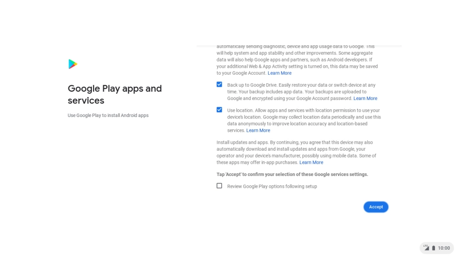 Click the fields next to the required settings.