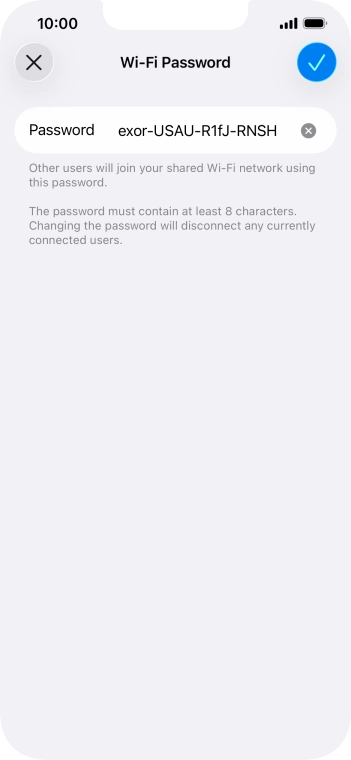 Press the confirm icon.