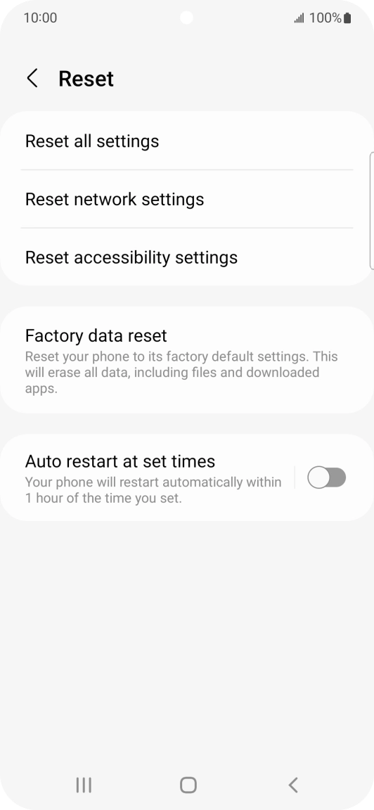 Press Factory data reset.
