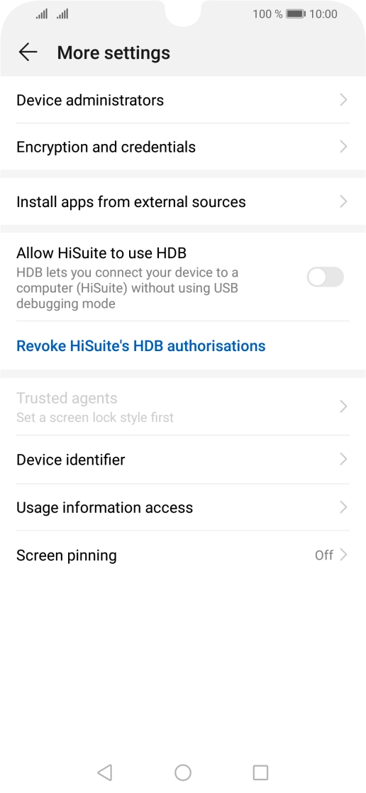 Press Encryption and credentials.