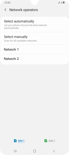 Press the required network.