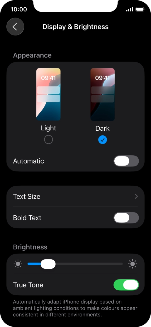 Press the indicator next to 